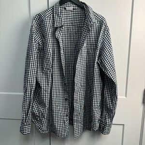 Columbia Men's Long Sleeve Button Down Shirt Size XL Blue and White Checkered